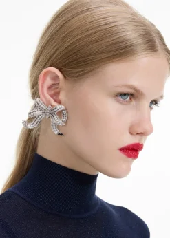Crystal Bow Earrings^self-portrait Store