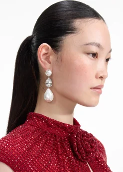Crystal Droplet Earrings^self-portrait New