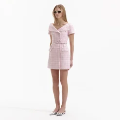 Boucle Off Shoulder Mini Dress^self-portrait Store