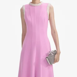 Crepe Pearl Trim Midi Dress^self-portrait Hot