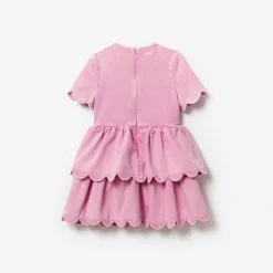 Denim Mini Dress With Scallop Hem^self-portrait Cheap