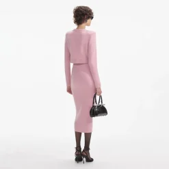 Embellished Knit Midi Skirt^self-portrait Cheap