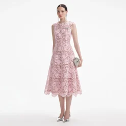 Flower Lace Midi Dress^self-portrait Fashion