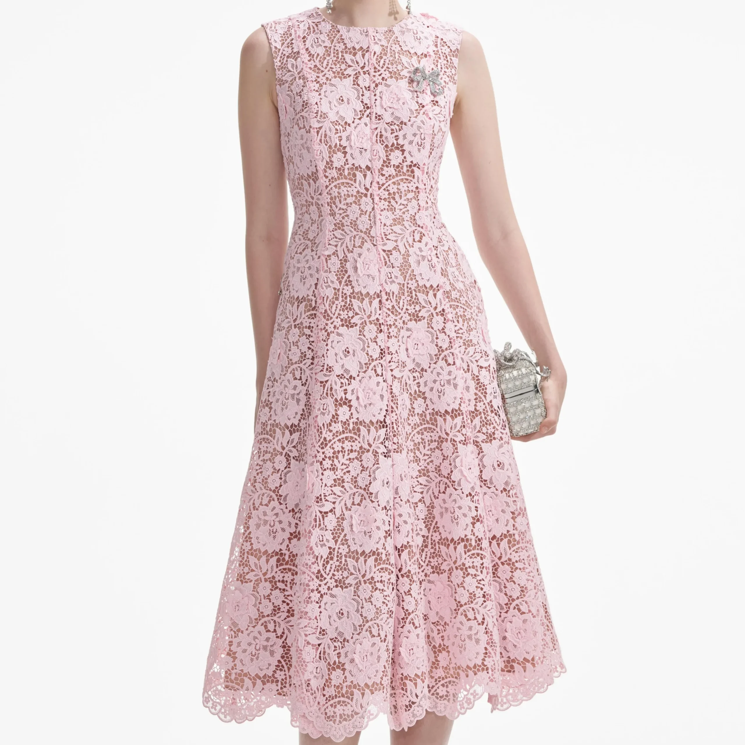 Flower Lace Midi Dress^self-portrait Fashion