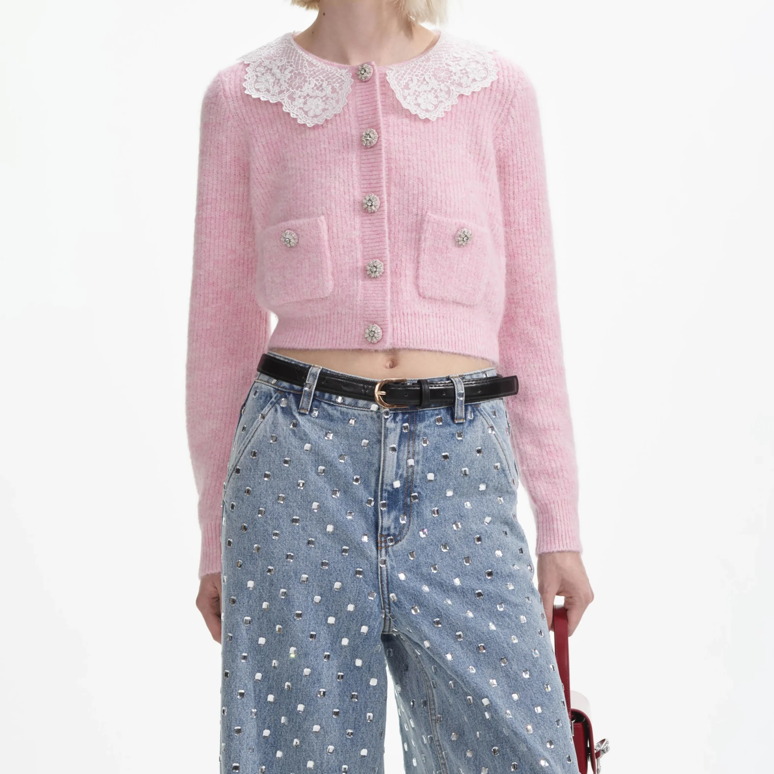 Fluffy Rib Knit Cardigan^self-portrait Fashion