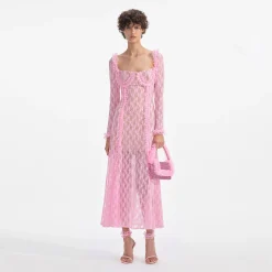 Lace Ruffle Midi Dress^self-portrait Store