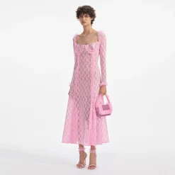 Lace Ruffle Midi Dress^self-portrait Store