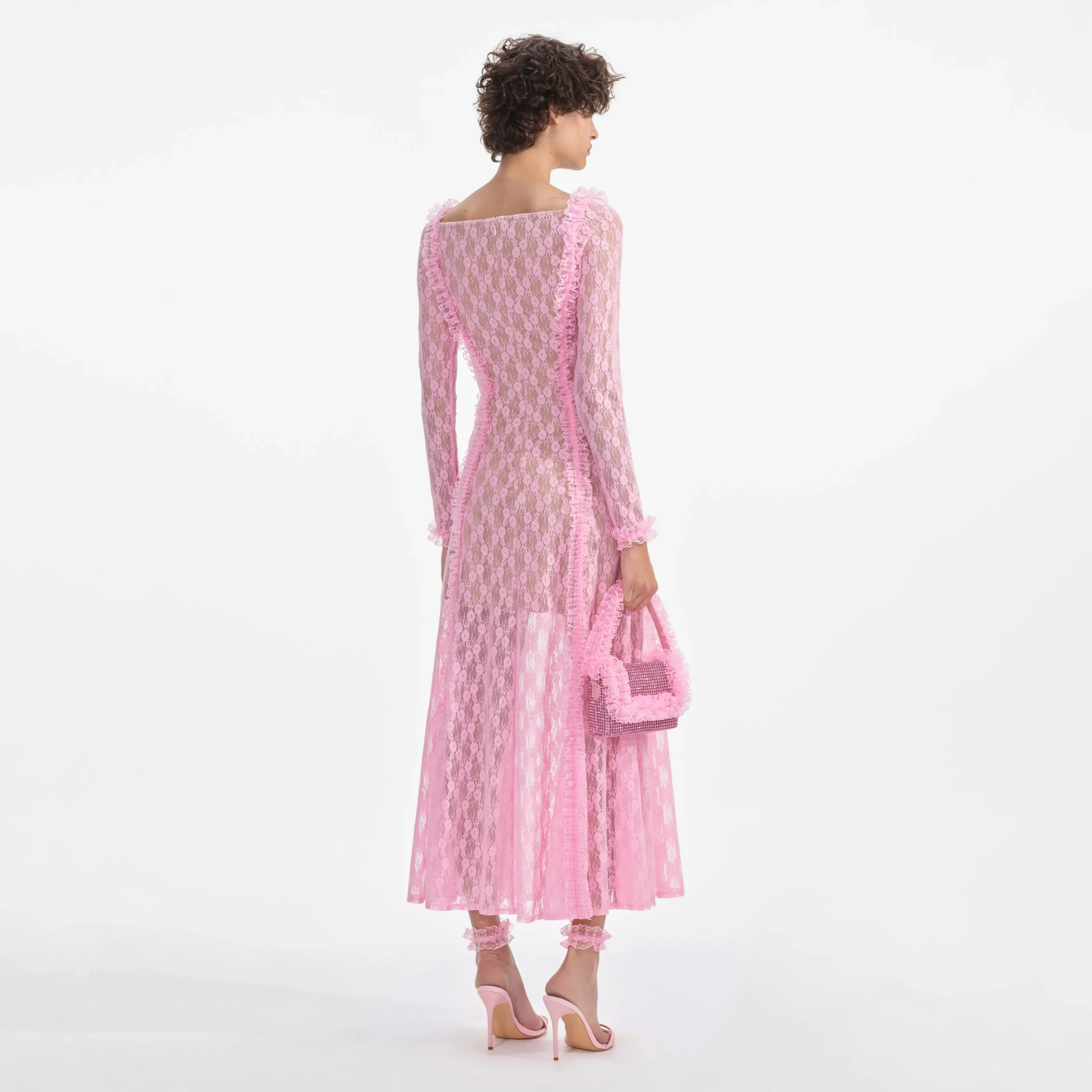 Lace Ruffle Midi Dress^self-portrait Store