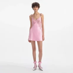 Lace Satin Mini Dress^self-portrait Hot