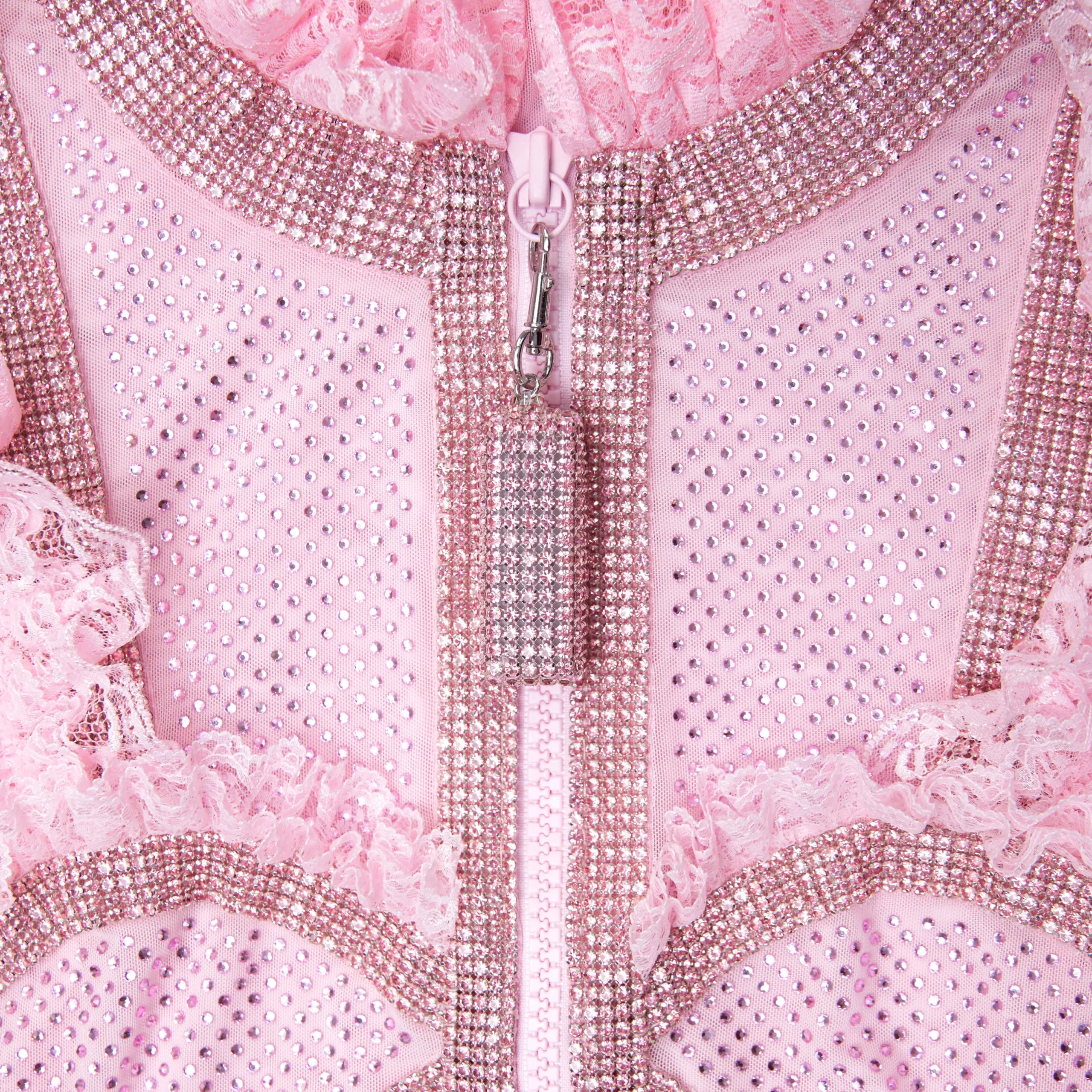 Rhinestone Mesh Ruffle Mini Dress^self-portrait Best Sale