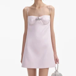 Satin Diamante Mini Dress^self-portrait Fashion