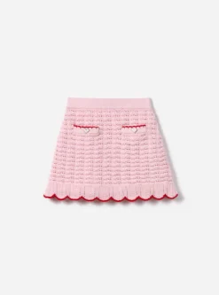 Textured Knit Heart Detail Skirt^self-portrait New