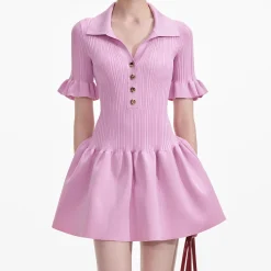 Viscose Rib Mini Dress^self-portrait Hot