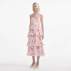 Chiffon Tiered Midi Dress^self-portrait Outlet