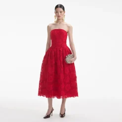 Bandeau Lace Midi Dress^self-portrait Shop