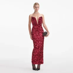 3D Sequin Midi Dress^self-portrait Store