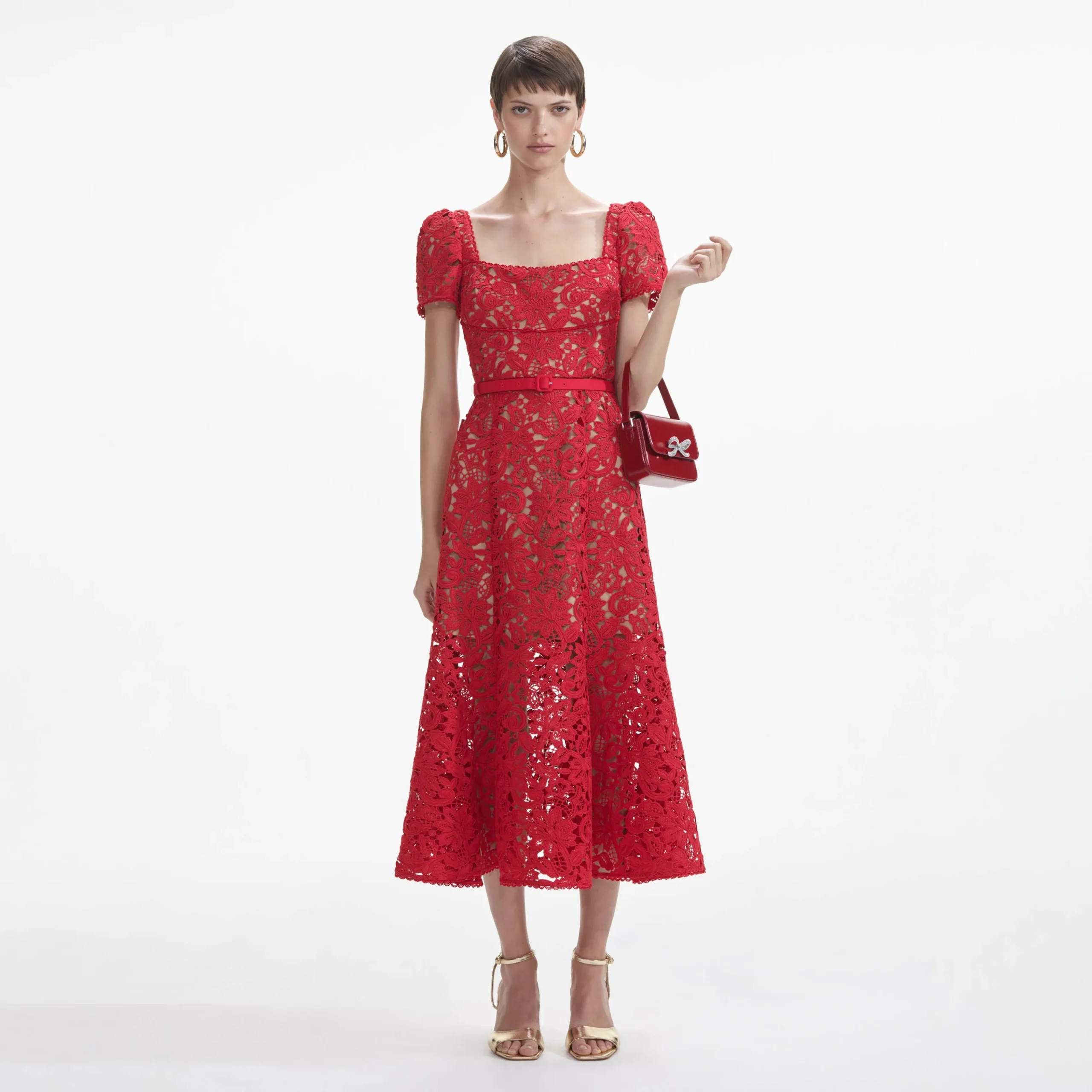 Floral Lace Midi Dress^self-portrait Shop