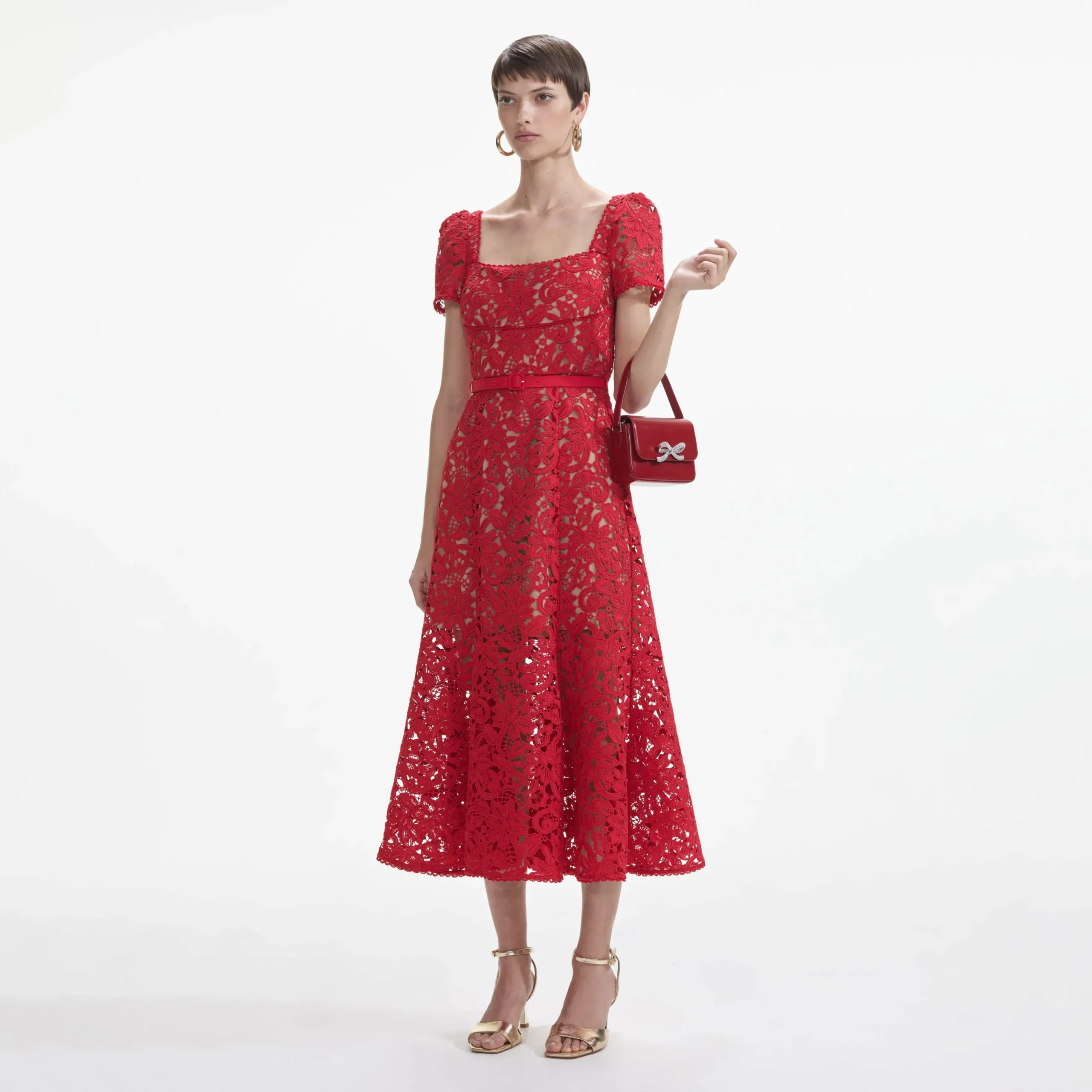 Floral Lace Midi Dress^self-portrait Shop