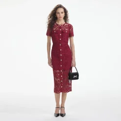Guipure Lace Button Midi Dress^self-portrait Sale