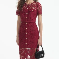 Guipure Lace Button Midi Dress^self-portrait Sale