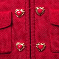 Knit Heart Buttoned Cardigan^self-portrait Fashion