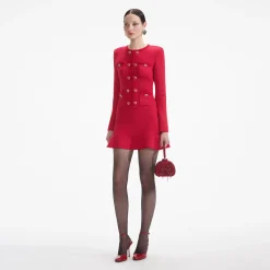 Knit Heart Buttoned Mini Dress^self-portrait Best Sale