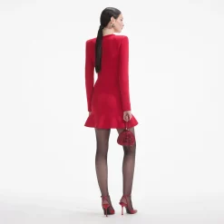 Knit Heart Buttoned Mini Dress^self-portrait Best Sale