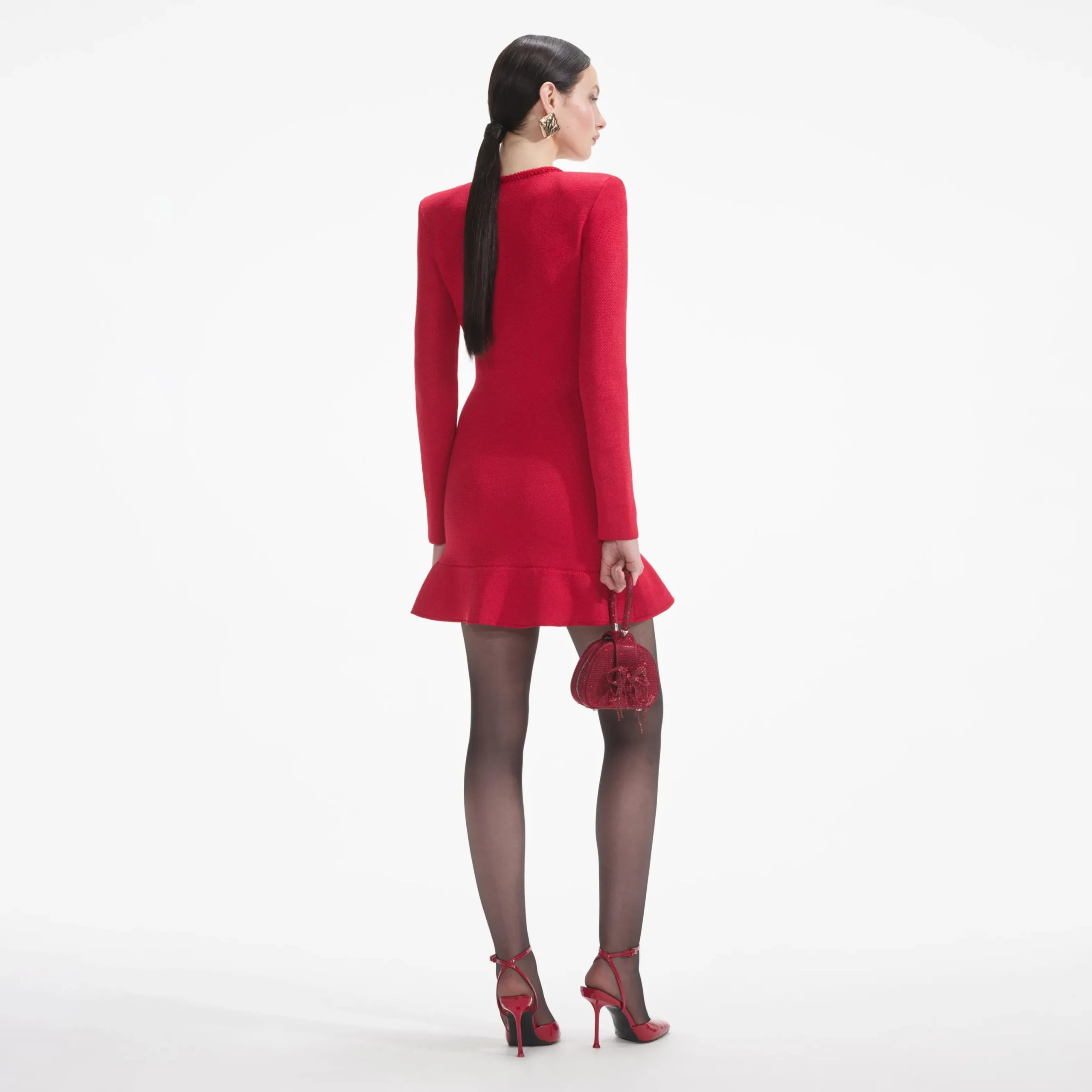 Knit Heart Buttoned Mini Dress^self-portrait Best Sale