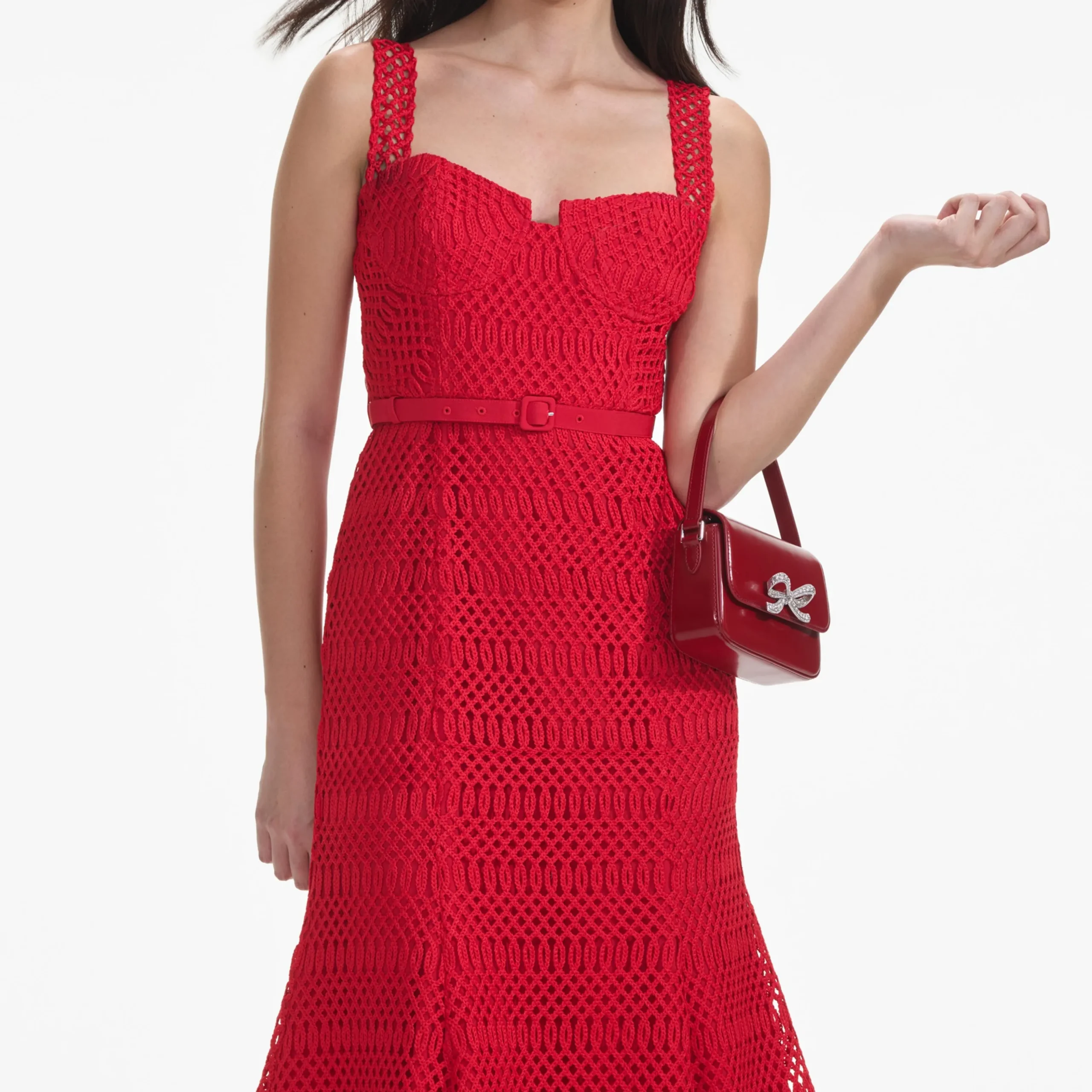 Lattice Lace Midi Dress^self-portrait Fashion