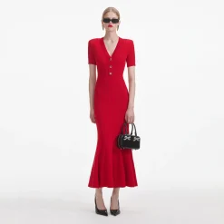 Pointelle Knit Midi Dress^self-portrait Cheap