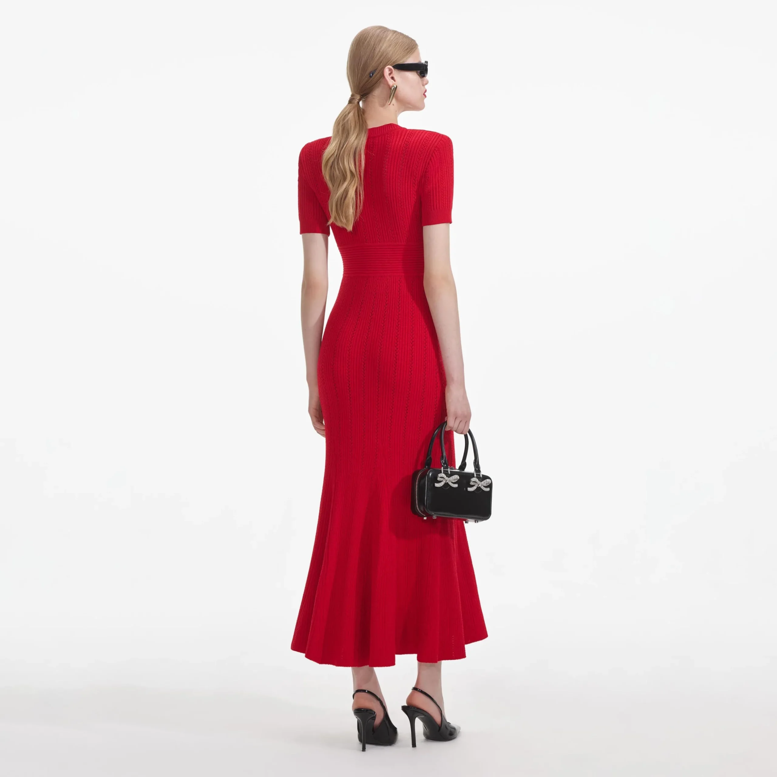 Pointelle Knit Midi Dress^self-portrait Cheap