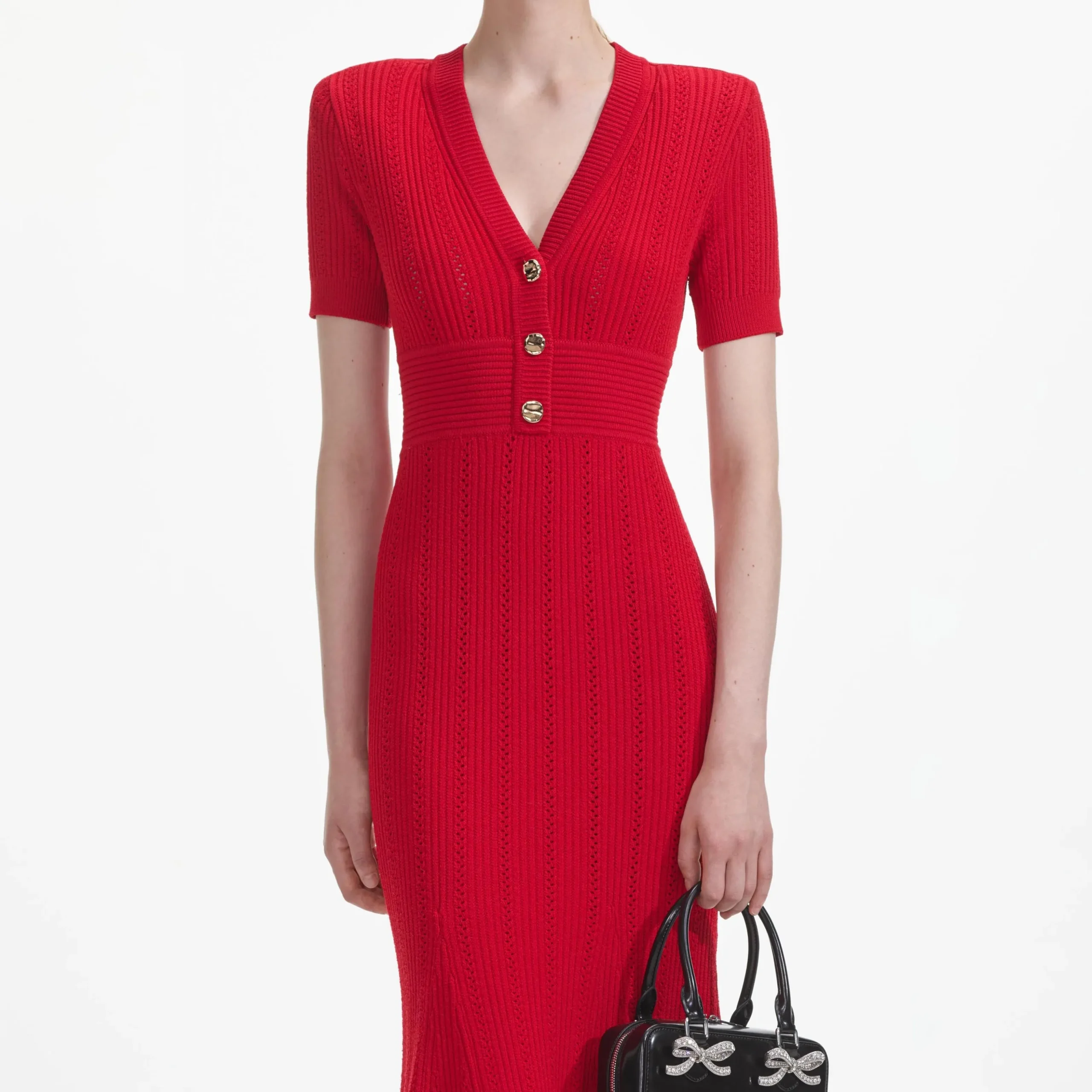 Pointelle Knit Midi Dress^self-portrait Cheap