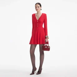 Pointelle Knit Mini Dress^self-portrait Discount