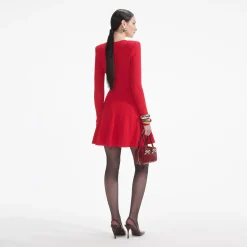 Pointelle Knit Mini Dress^self-portrait Discount
