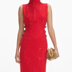 Rhinestone Crepe Maxi Dress^self-portrait Outlet