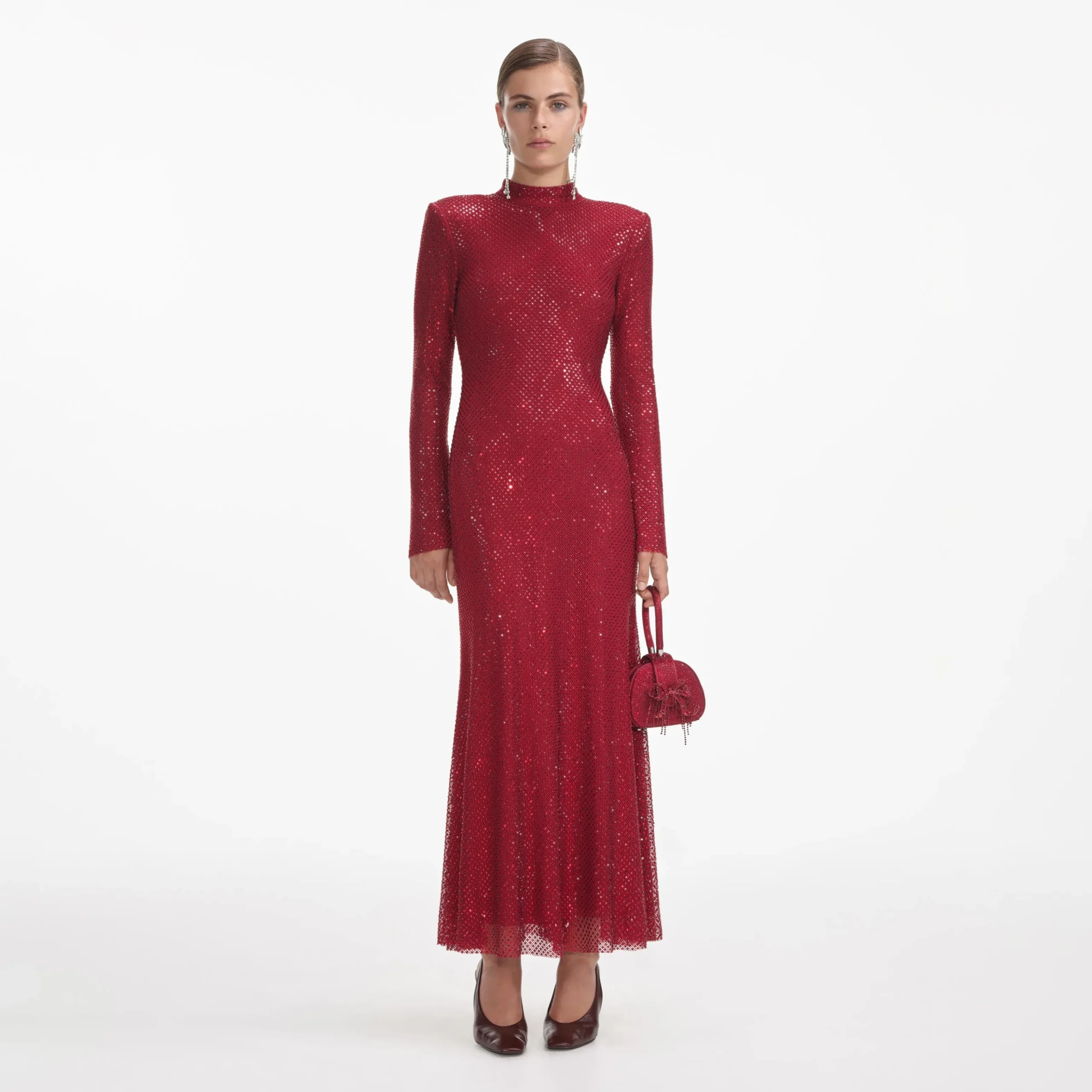 Rhinestone Fishnet Midi Dress^self-portrait Sale