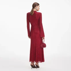Rhinestone Fishnet Midi Dress^self-portrait Sale