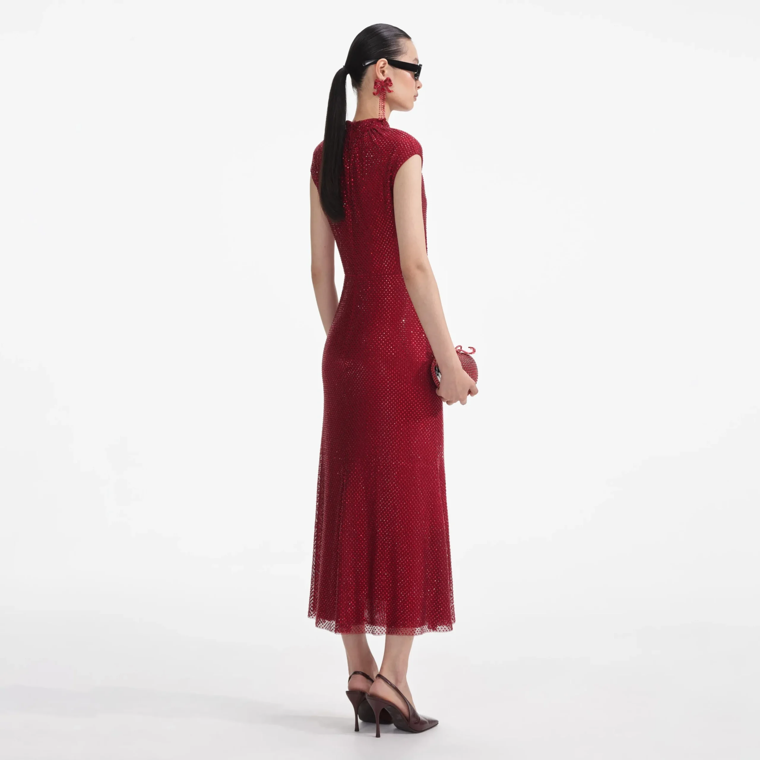 Rhinestone Fishnet Midi Dress^self-portrait Best Sale