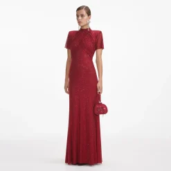 Rhinestone Mesh Maxi Dress^self-portrait Flash Sale
