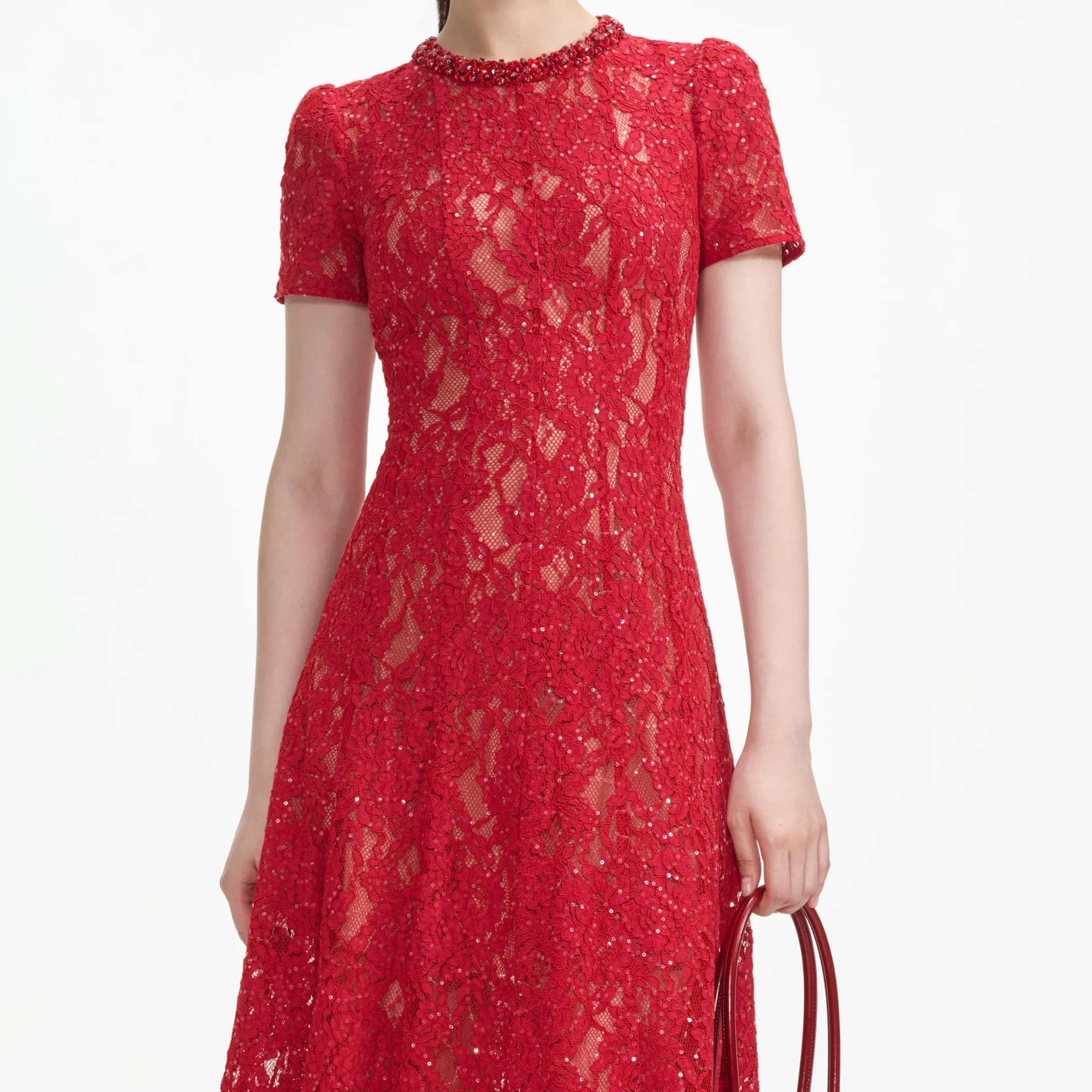 Sequin Lace Midi Dress^self-portrait Discount