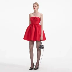 Taffeta Bandeau Mini Dress^self-portrait Discount