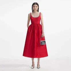 Taffeta Diamante Midi Dress^self-portrait New