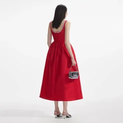 Taffeta Diamante Midi Dress^self-portrait New