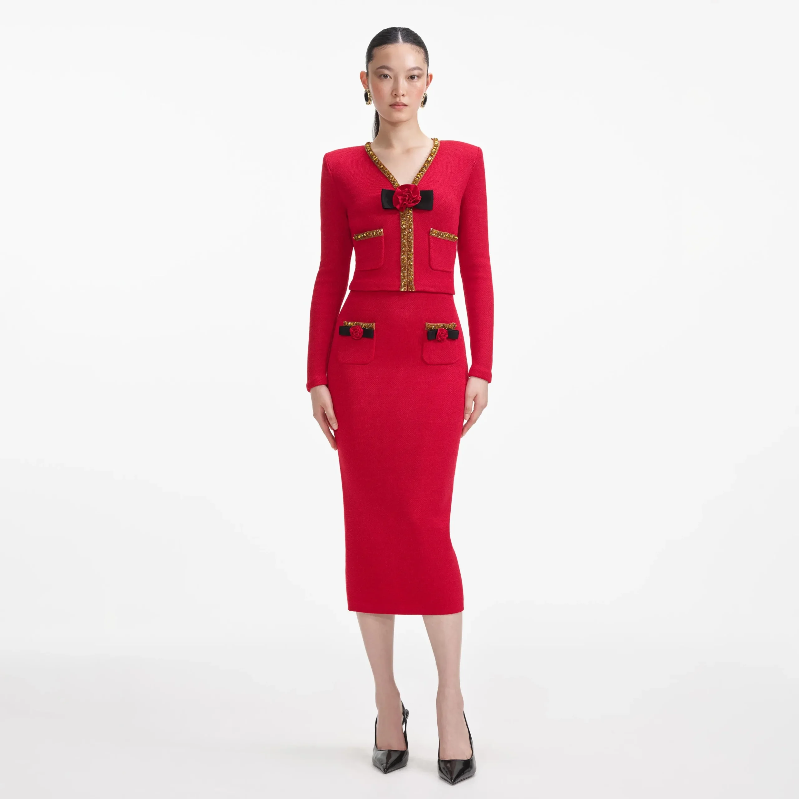 Textu Knit Corsage Cardigan^self-portrait Flash Sale