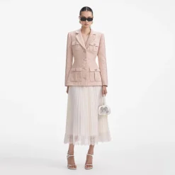 Boucle Chiffon Midi Dress^self-portrait Store