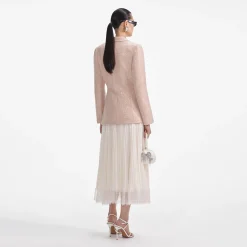 Boucle Chiffon Midi Dress^self-portrait Store