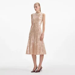 Pearl Trim Midi Dress^self-portrait Store