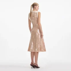 Pearl Trim Midi Dress^self-portrait Store