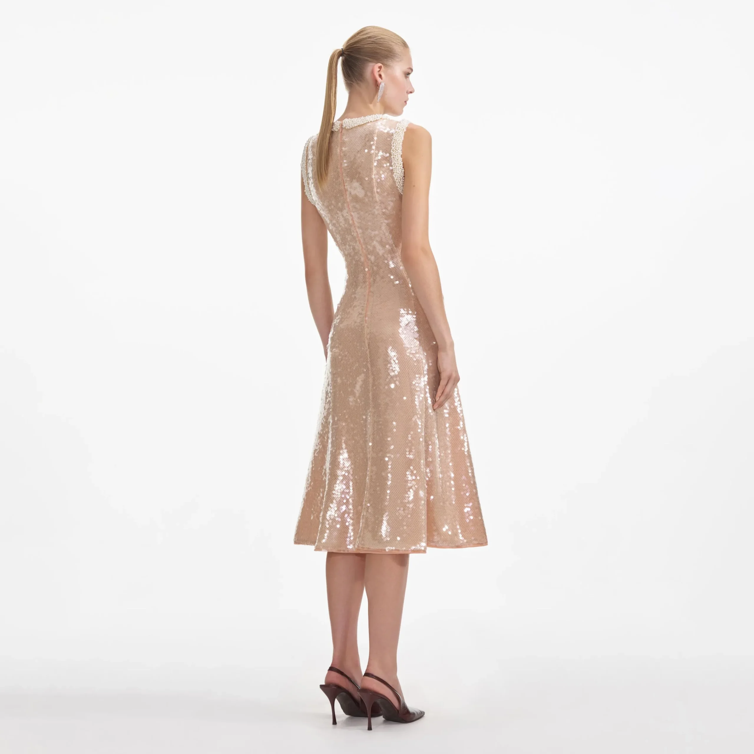 Pearl Trim Midi Dress^self-portrait Store