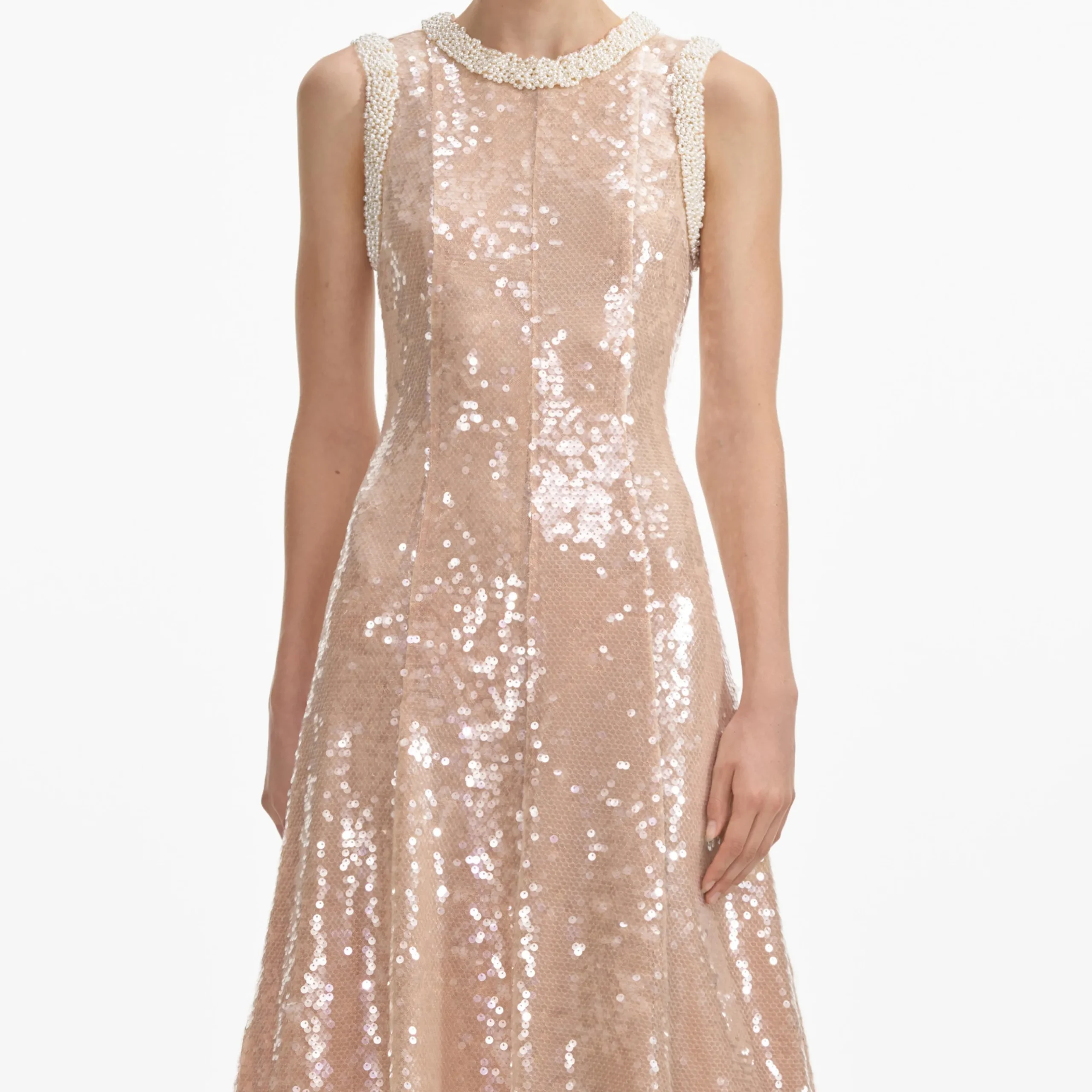 Pearl Trim Midi Dress^self-portrait Store